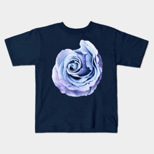 Blue Rose Art Cutout Kids T-Shirt